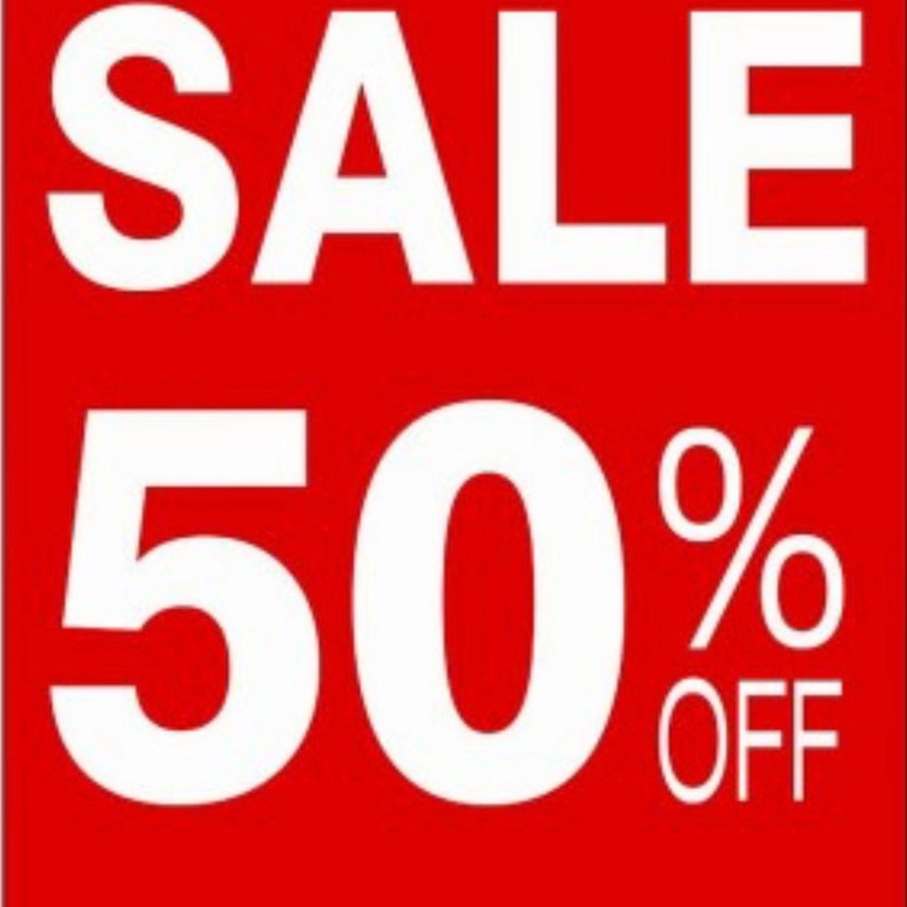 Red Sale Sign 50% Off